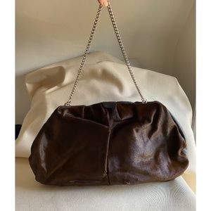 Margiela Brown Pony Hair Double Sided Clutch